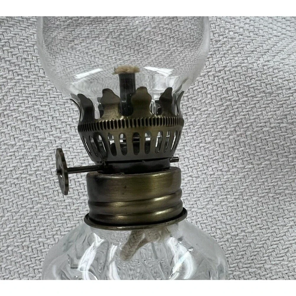 Lamplight Farms Oil Lamp Vintage Made in Austria Unused Clear Glass 8.5”